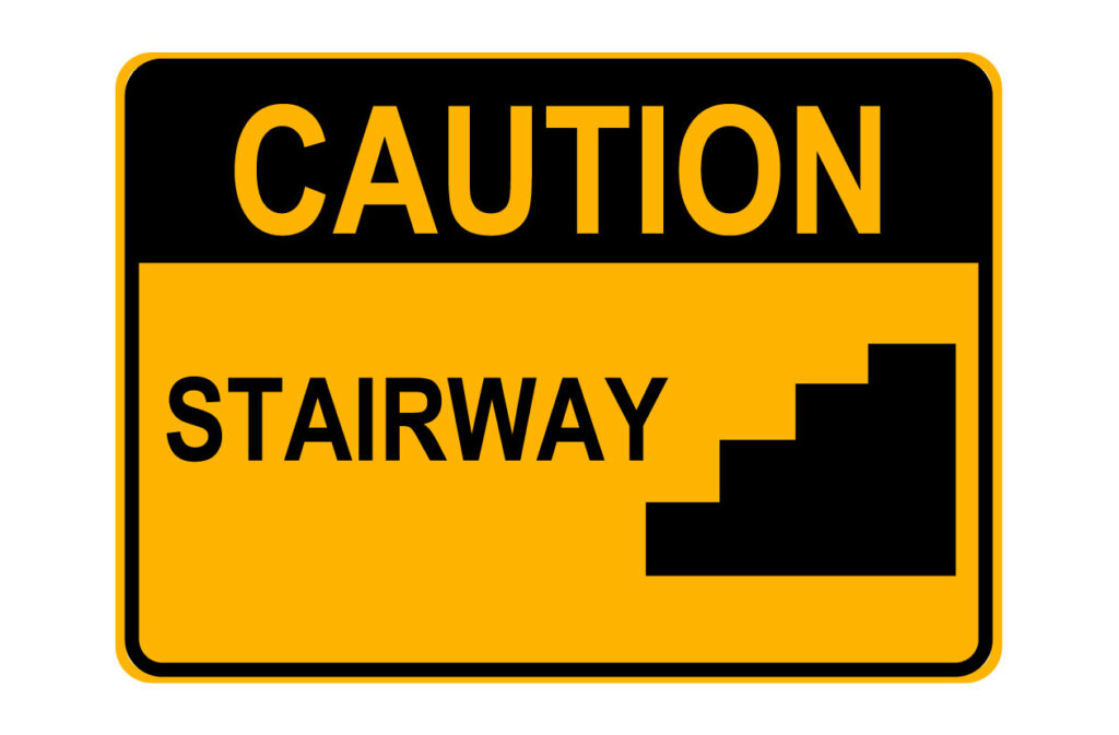 Bannerbuzz Caution Stairway Sign
