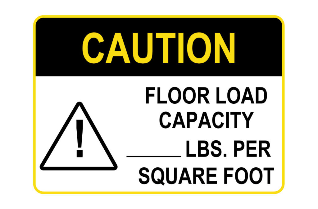 Bannerbuzz OSHA CAUTION Floor Load Capacity Per Square Foot Sign